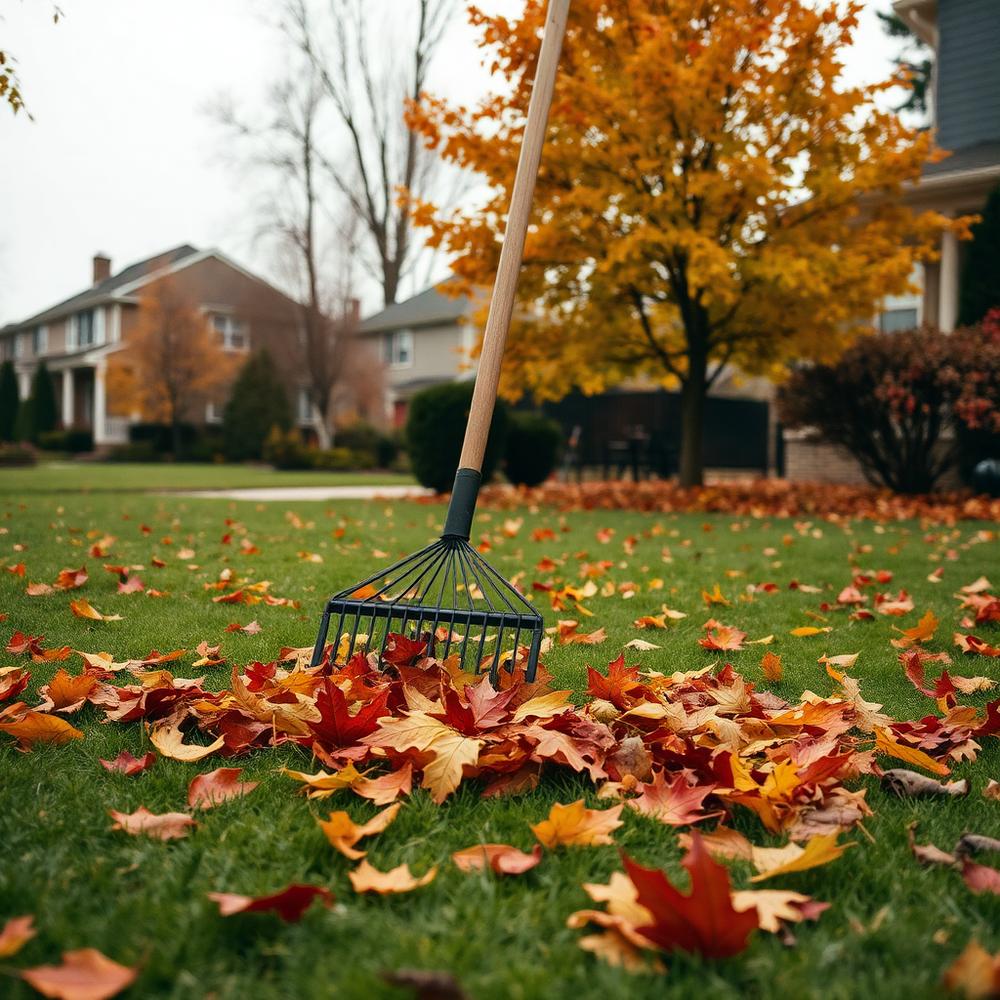 Fall leaf cleanup, ready for winter